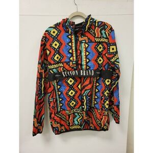 REASON‎ Brand Pullover Jacket Mens Size L Multi Color Geometric Design